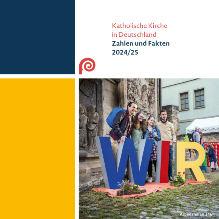 Das Bild zeigt das Titelblatt der Broschüre 'Zahlen und Fakten 2025' der Deutschen Bischofskonferenz (c) DBK Das Bild zeigt das Titelblatt der Broschüre 'Zahlen und Fakten 2025' der Deutschen Bischofskonferenz