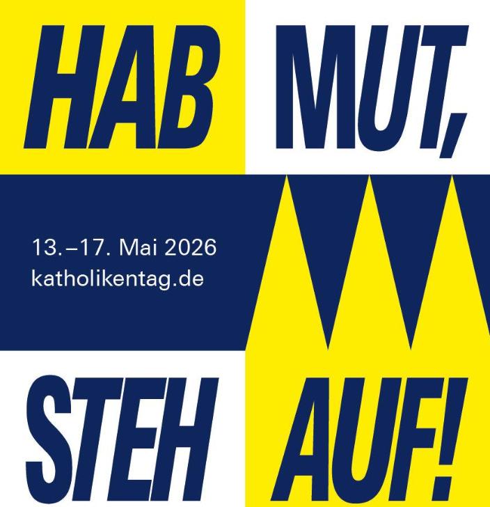 Das Bild zeigt das Logo und das Motto des Katholikentags 2026 in Würzburg (c) katholikentag.de In: Pfarrbriefservice.de Das Bild zeigt das Logo und das Motto des Katholikentags 2026 in Würzburg